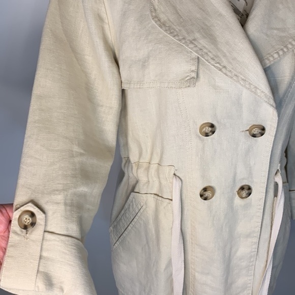 Sanctuary linen double breasted cinch waist jacket S - Picture 3 of 11